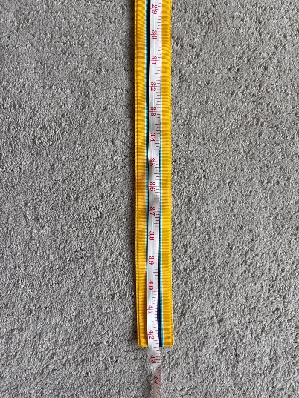 Yellow Striped Woven D-Ring Belt 42.5”